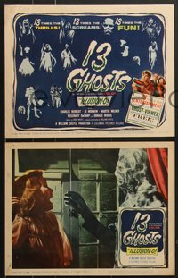 7f0630 13 GHOSTS 8 LCs 1960 William Castle haunted house horror in Illusion-O, cool special effects!