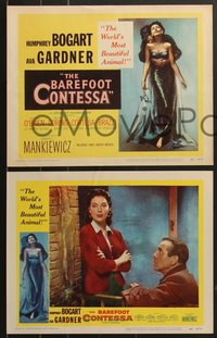 7f0642 BAREFOOT CONTESSA 8 LCs 1954 Humphrey Bogart, tc artwork of sexy full-length Ava Gardner!