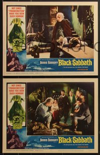 7f0654 BLACK SABBATH 8 LCs 1964 Mario Bava's I Tre volti Della Paura, creepy Boris Karloff!