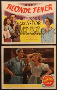 7f0657 BLONDE FEVER 8 LCs 1944 Mary Astor wants to divorce Philip Dorn & she doesn't want alimony!