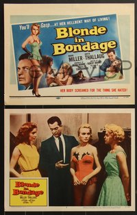 7f0659 BLONDE IN BONDAGE 8 LCs 1957 sexy Swedish bad girl, her body screamed for the things she hated!