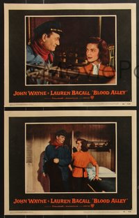 7f0661 BLOOD ALLEY 8 LCs 1955 cool images of John Wayne with Lauren Bacall, Mike Mazurki!