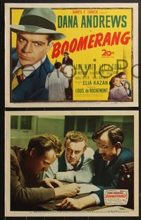 7f0665 BOOMERANG 8 LCs 1947 Dana Andrews, Sam Levene, William Challee & more, Elia Kazan film noir!