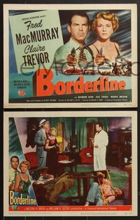 7f0666 BORDERLINE 8 LCs 1950 great images of Fred MacMurray & Claire Trevor, Raymond Burr!