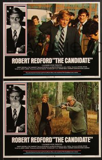 7f0680 CANDIDATE 8 LCs 1972 all w/great border image of candidate Robert Redford blowing a bubble!