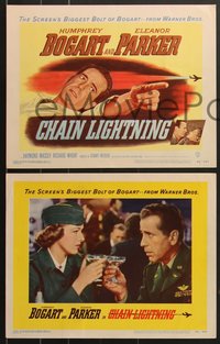 7f0687 CHAIN LIGHTNING 8 LCs 1949 great images of military test pilot Humphrey Bogart, Parker!