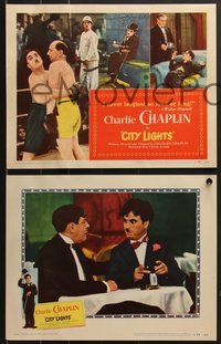 7f0690 CITY LIGHTS 8 LCs R1950 Charlie Chaplin as the Tramp, classic boxing comedy!