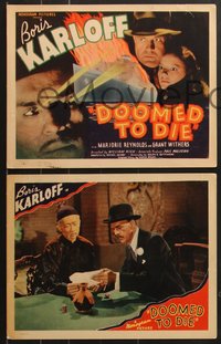 7f0708 DOOMED TO DIE 8 LCs 1940 Asian detective Boris Karloff & Marjorie Reynolds, complete set!