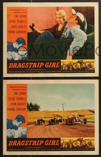 7f0709 DRAGSTRIP GIRL 8 LCs 1957 Hollywood's newest teen stars, car crazy, speed crazy & boy crazy!