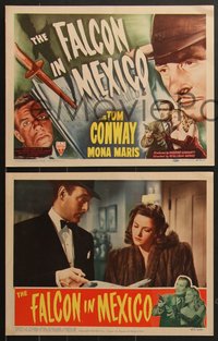 7f0712 FALCON IN MEXICO 8 LCs 1944 cool images of Tom Conway & Mona Maris, film noir!