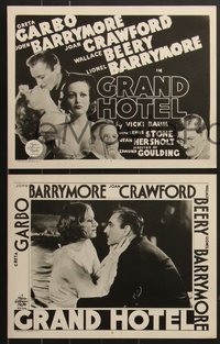 7f0723 GRAND HOTEL 8 LCs R1950s Garbo, John & Lionel Barrymore, Crawford, Beery, different!