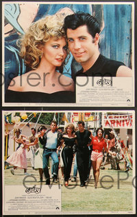 7f0724 GREASE 8 LCs 1978 John Travolta & Olivia Newton-John in a most classic musical!