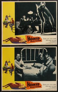 7f0729 HOOKED GENERATION 8 LCs 1968 Jeremy Slate, Steve Alaimo, drug addiction, needle title art!