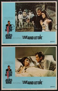 7f0741 LIVE & LET DIE 8 West Hemi LCs 1973 Roger Moore as James Bond, Jane Seymour, Yaphet Kotto!