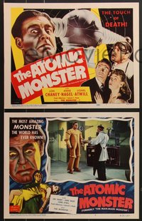 7f0745 MAN MADE MONSTER 8 LCs R1953 Lionel Atwill looks at his scientific creation, Lon Chaney Jr.!