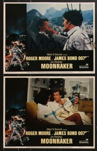 7f0752 MOONRAKER 8 LCs 1979 Roger Moore as James Bond, Lois Chiles, Kiel, Lonsdale, complete set!