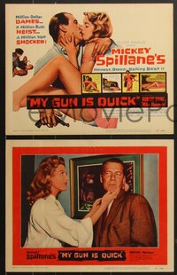 7f0753 MY GUN IS QUICK 8 LCs 1957 Mickey Spillane, sexy Whitney Blake, Robert Bray as Mike Hammer!