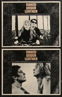 7f0754 NAKED UNDER LEATHER 8 LCs 1970 sexy Marianne Faithful & Alain Delon, ultra rare complete set!