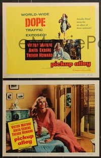 7f0768 PICKUP ALLEY 8 LCs 1957 Anita Ekberg, Victor Mature, Howard, this picture is about DOPE!