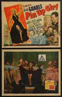 7f0770 PIN UP GIRL 8 LCs 1944 Betty Grable, Joe E. Brown, Martha Raye & soldier John Harvey!