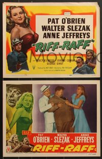 7f0779 RIFF-RAFF 8 LCs 1947 great images of Pat O'Brien & bad girl Anne Jeffreys, film noir!