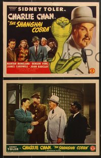 7f0798 SHANGHAI COBRA 8 LCs 1947 Sydney Toler as Charlie Chan, Moreland, Fong, complete set!