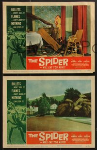 7f0806 SPIDER 8 LCs 1958 cool special effects scenes of the giant insect attacking, complete set!