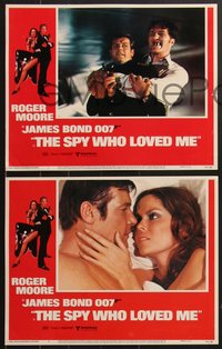 7f0807 SPY WHO LOVED ME 8 LCs 1977 Roger Moore as James Bond, Barbara Bach, Richard Kiel, Munro!