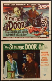 7f0809 STRANGE DOOR 8 LCs 1951 creepy Boris Karloff, Charles Laughton & sexy Sally Forrest!