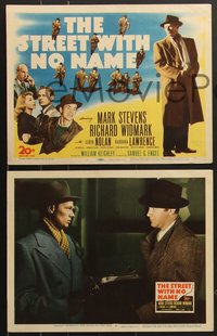 7f0811 STREET WITH NO NAME 8 LCs 1949 Richard Widmark, Lawrence, film noir, complete set!