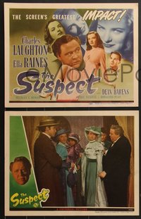 7f0814 SUSPECT 8 LCs 1944 close up of Charles Laughton & wife Rosalind Ivan, Robert Siodmak!