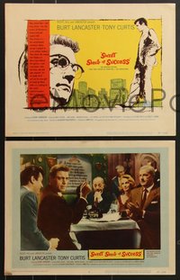 7f0815 SWEET SMELL OF SUCCESS 8 LCs 1957 Lancaster as J.J. Hunsecker, Tony Curtis as Sidney Falco!