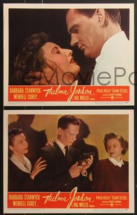 7f0818 THELMA JORDON 8 LCs 1950 sexy Barbara Stanwyck, Wendell Corey & Paul Kelley!