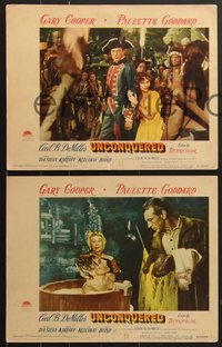 7f0825 UNCONQUERED 8 LCs 1947 directed by Cecil B. DeMille, Gary Cooper, Paulette Goddard!