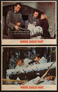 7f0830 WHERE EAGLES DARE 8 LCs 1968 Clint Eastwood, Richard Burton, Mary Ure, Ingrid Pitt!