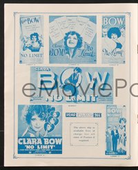 7f0296 NO LIMIT English pressbook 1931 Clara Bow & Thelma Todd, illegal gambling, ultra rare!