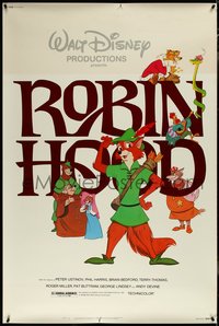 7g0020 ROBIN HOOD 40x60 R1982 Walt Disney's cartoon version, the way it REALLY happened, rare!