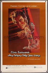 7g0259 ANY WHICH WAY YOU CAN 1sh 1980 cool artwork of Clint Eastwood & Clyde by Bob Peak!