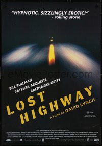 7g0121 LOST HIGHWAY DS Aust 1sh 1997 directed by David Lynch, image of night driving, ultra rare!