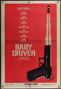 7g0263 BABY DRIVER int'l teaser DS 1sh 2017 Elgort in the title role, Spacey, James, Jon Bernthal!