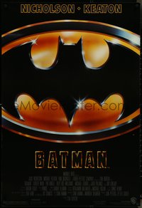 7g0269 BATMAN 1sh 1989 directed by Tim Burton, cool image of Bat logo, new credit design!