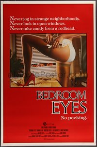 7g0273 BEDROOM EYES 1sh 1984 Kip Gilman, Barbara Law, great voyeurism image!