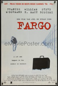 7g0784 FARGO Belgian 1996 Coen Brothers, a lot can happen in the middle of nowhere, ultra rare!