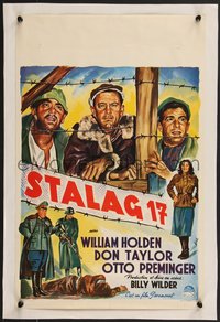 7g0793 STALAG 17 Belgian 1953 Wik art of William Holden & co-stars, Billy Wilder POW classic, rare!