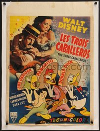 7g0794 THREE CABALLEROS Belgian 1950 Donald Duck, Panchito & Joe Carioca, different & rare!