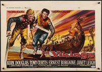 7g0795 VIKINGS Belgian 1958 different art of Kirk Douglas, Tony Curtis & Janet Leigh!