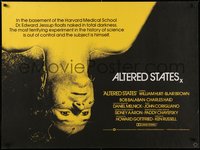 7g0083 ALTERED STATES British quad 1981 William Hurt, Paddy Chayefsky, Ken Russell, ultra rare!