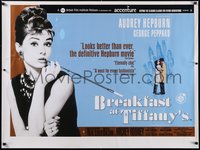 7g0085 BREAKFAST AT TIFFANY'S British quad R2001 classic sexy Audrey Hepburn w/ George Peppard!