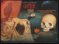 7g0091 GOTHIC British quad 1987 Ken Russell, different art of demon & sexy girl by Dufficey!