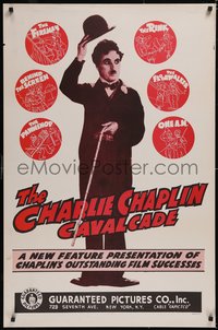 7g0295 CHARLIE CHAPLIN CAVALCADE 1sh R1940s The Fireman, Behind the Screen, cool art of Chaplin!